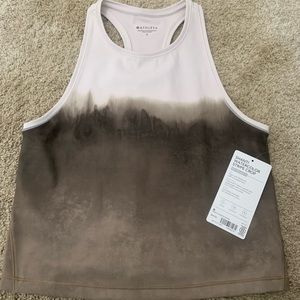 Athleta tank - shanti watercolor stripe crop size small